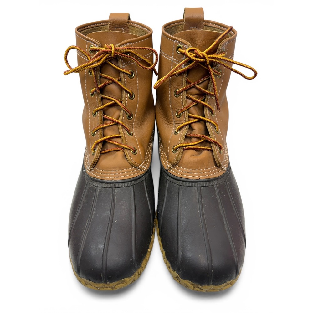 LL Bean 8" Bean Boots Mens 12M Tan Waterproof Leather Duck Boots Made in USA - Picture 2 of 9